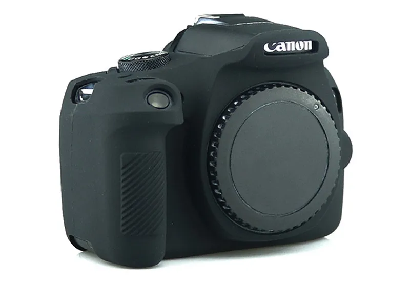 Силиконовая кожа брони чехол корпус протектор для Canon EOS 1500D 2000D Rebel T7 Kiss X90 цифровая камера - Цвет: Black