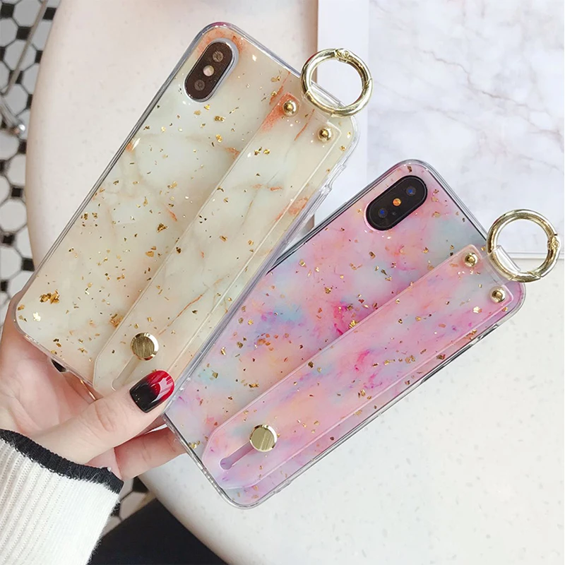 Ремешок на запястье чехол для iphone x xs max xr 6 6s 7 8 Plus кольцо палец браслет с