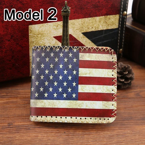 Винтажный бренд британский флаг США волшебный кошелек короткий складывающаяся