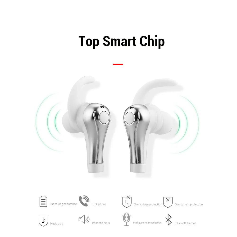 GiGiboom Bluetooth наушники с зарядным устройством коробка двухсторонняя гарнитура TWS True
