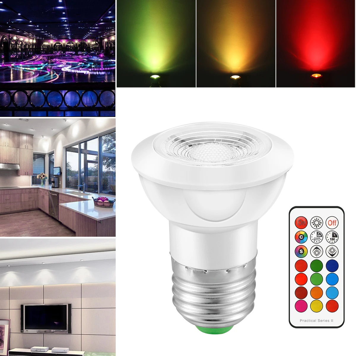 E27 GU10 RGB Лампочка ночник лампа таймерный контроллер 85 265 в Светодиодный прожектор +