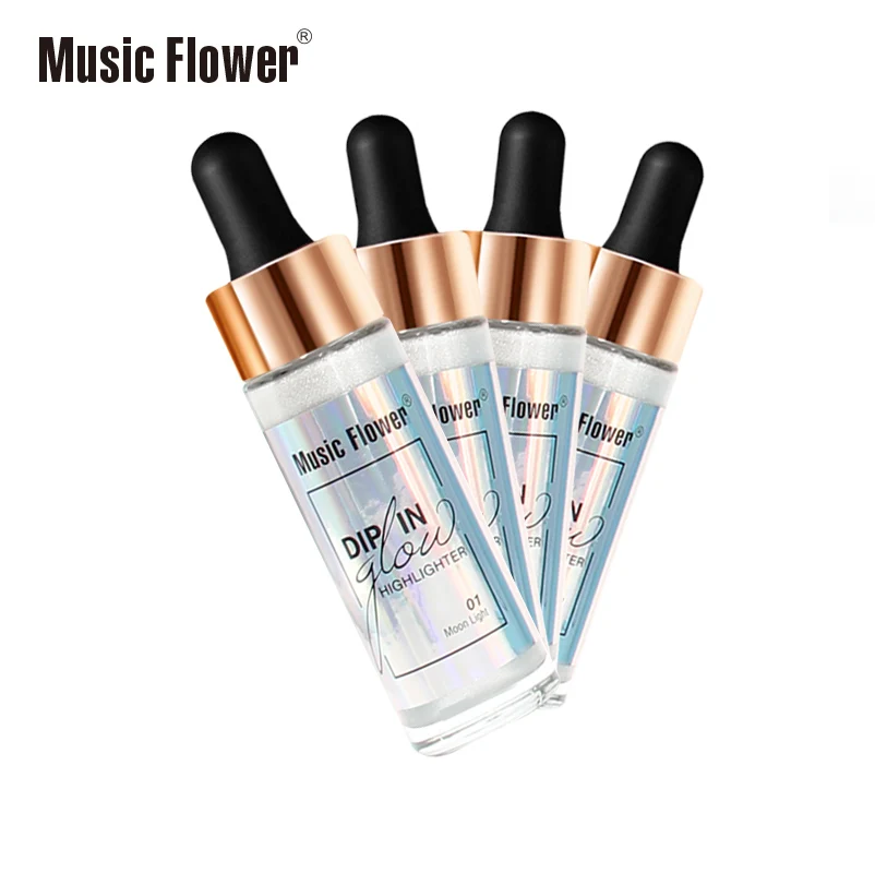Дропшиппинг Music Flower погружения в свечение лицо хайлайтер, стойкие ярче Сияющий макияж жидкости Countour Блестящий бронзер