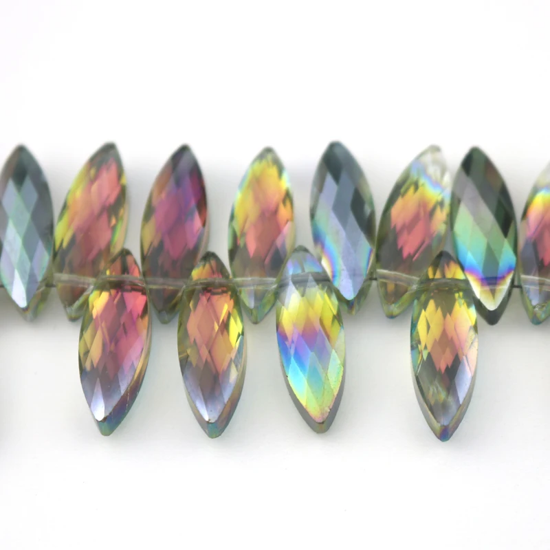 10 шт. искусственные бусины Овальные фуксия зеленые с покрытием искусственное