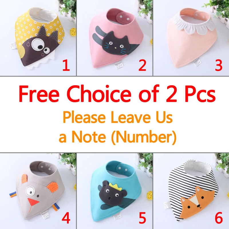 Free Choice of 2 Pcs 2 шт./лот хлопок водонепроницаемые детские нагрудники бандана нагрудник для ребенка шарф слюни плиты Детский Нагрудник слюнявчик для ребенка штучки для кормления - Цвет: Free Choice of 2 Pcs