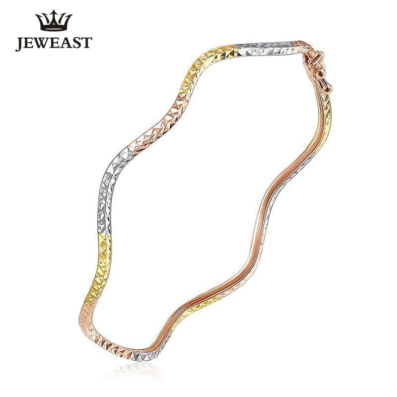 Браслеты из чистого золота 18 К модные трендовые украшения для женщин свадебные