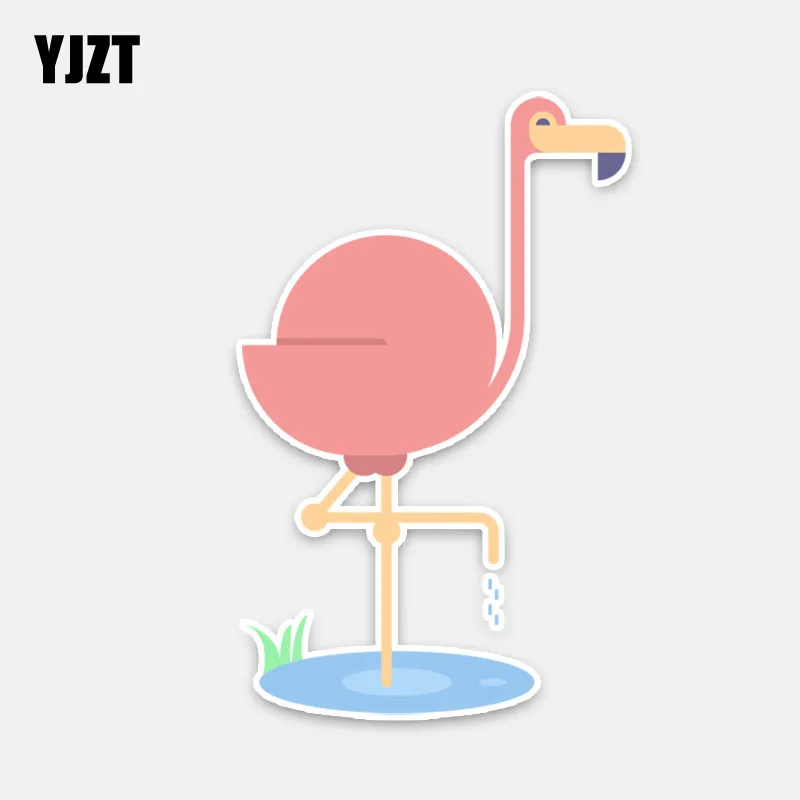 

YJZT 7,9*12,8 см красивый розовый бампер с фламинго, украшение для окна автомобиля 11A0513