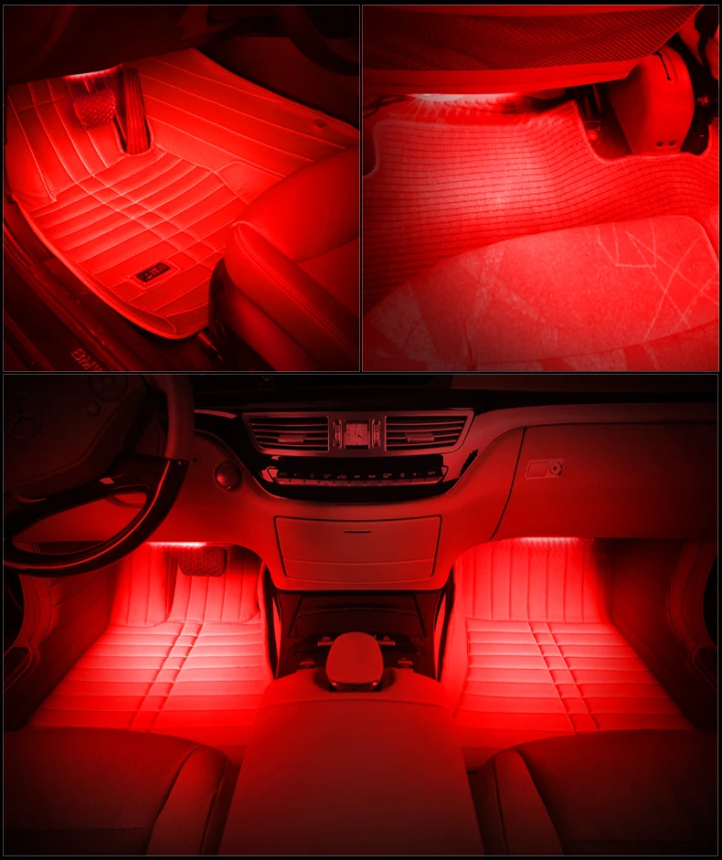 Новинка автомобильный Стайлинг светодиодсветодиодный RGB интерьерная напольная