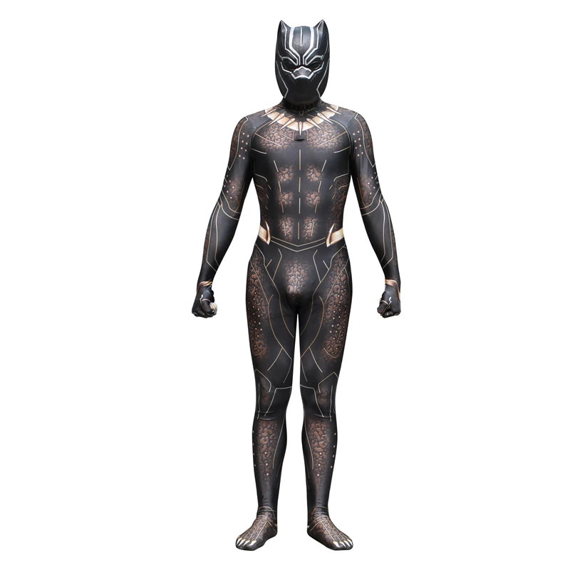 Черная пантера erik killmonger Косплей Костюм Комбинезон Необычные Zentai маска Детские