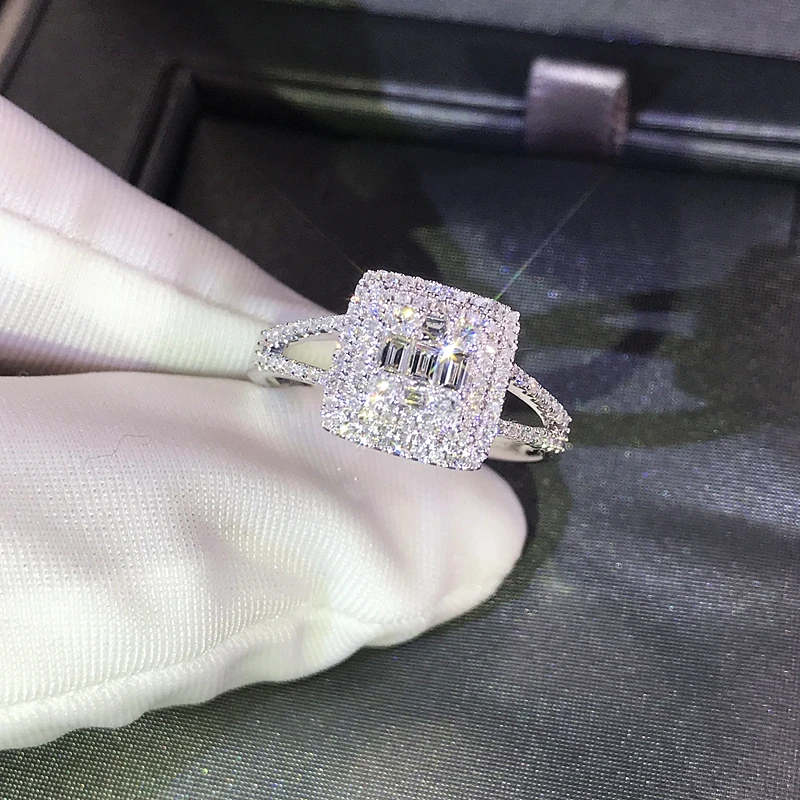 100% 18K 750Au золото Moissanite АЛМАЗНОЕ КОЛЬЦО D Цвет VVS с национальным сертификатом MO-H1006 |