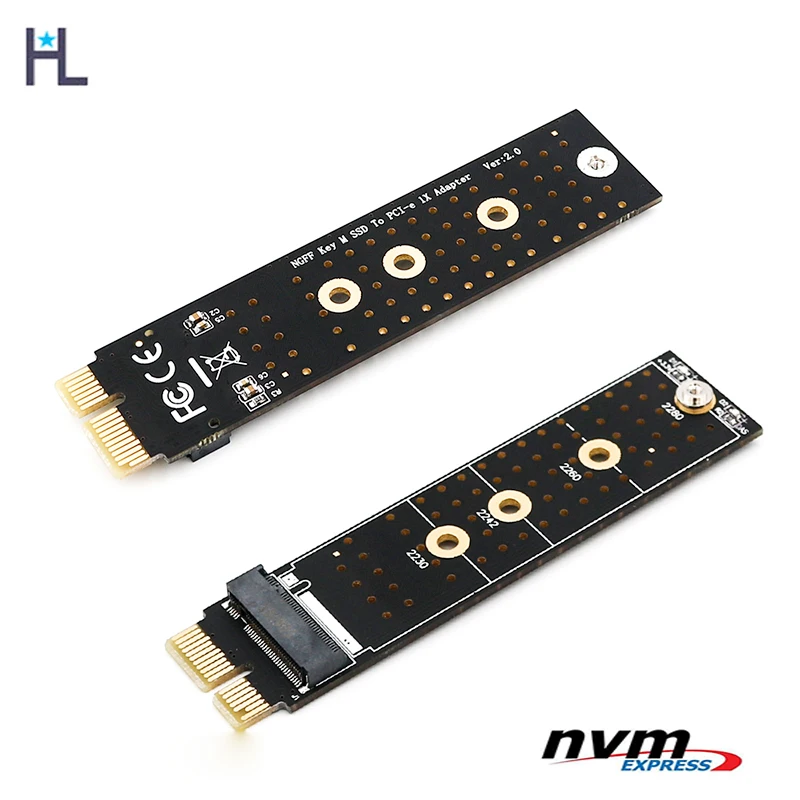 NGFF(M.2) nvme M ключ SSD для PCI-E 1X адаптер вертикальная установка для PCIe x1/x4/x8/x16 слот