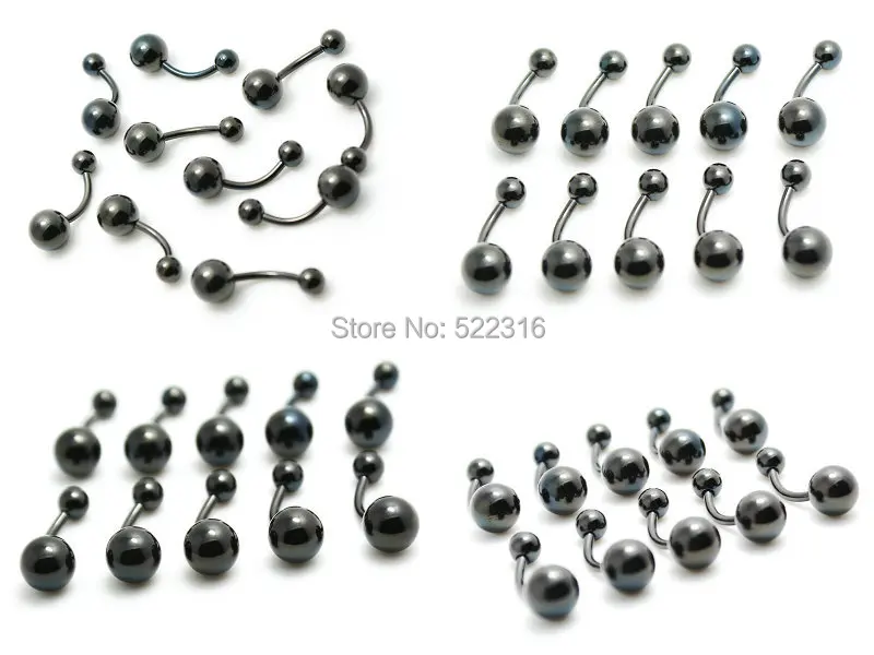 10 шт. серебряные черные синие золотые радужные кольца на живот из нержавеющей