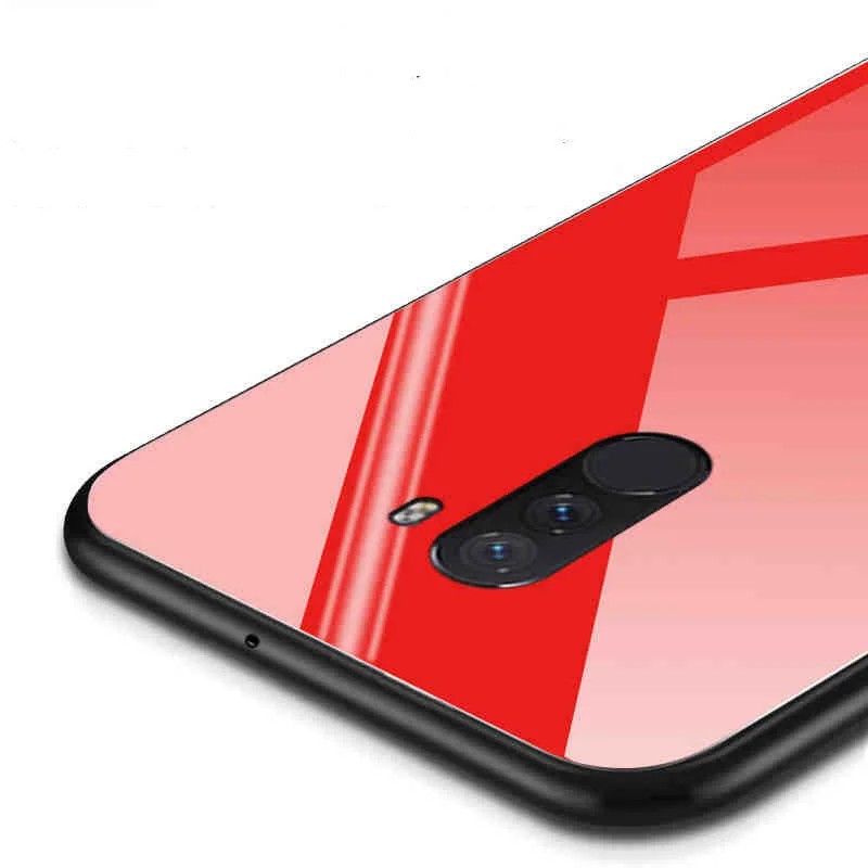 Глобальная версия для Xiaomi PocoPhone F1 стеклянный чехол Роскошная мягкая рамка из ТПУ +