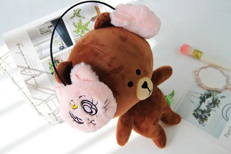 3 цвета аниме Сэйлор Мун Луна Кот Kawaii игрушка унисекс плюшевые наушники Мягкий Зима Осень теплые наушники бренд