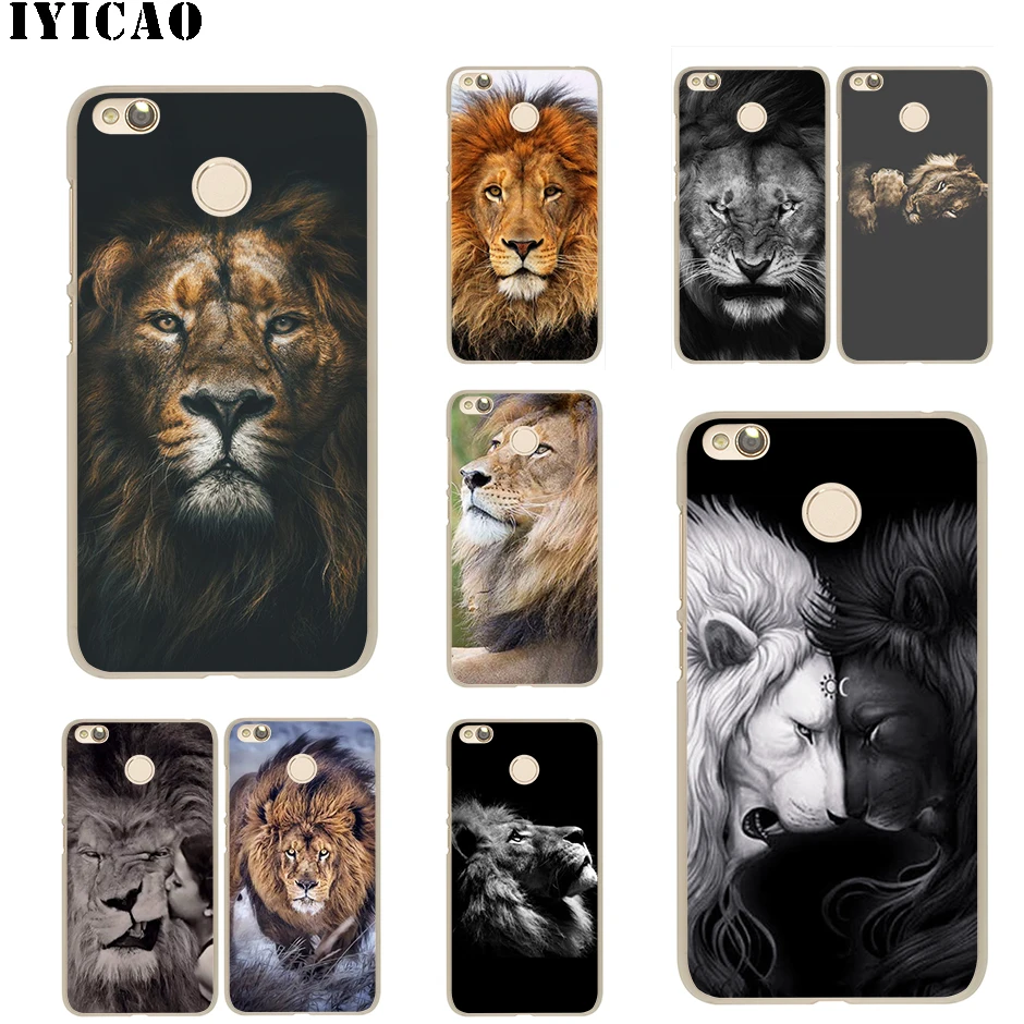 IYICAO животные Лев Жесткий Для Xiaomi Mi 5 5S 6 9 8 A2 Lite 5X Mix 2S F1 SE MAX 3 9T A3 Pro CC9E Redmi Note