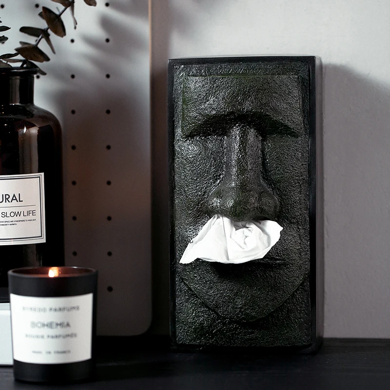 Creative Stone Statue Face Tissue Box European Hotel Luxury Napkin Holder Living Room Art Decoration Papper Dispenser | Дом и сад