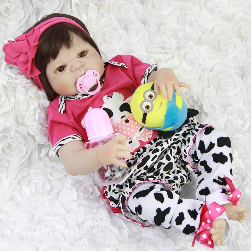 Bebe Real reborn Full body silicone baby girl dolls 22inch 55cm newborn alive child gift surprise toys | Игрушки и хобби