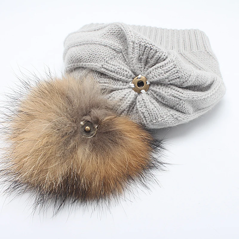 Женские зимние шапки из натурального меха енота пом Англичане шапочки шляпа