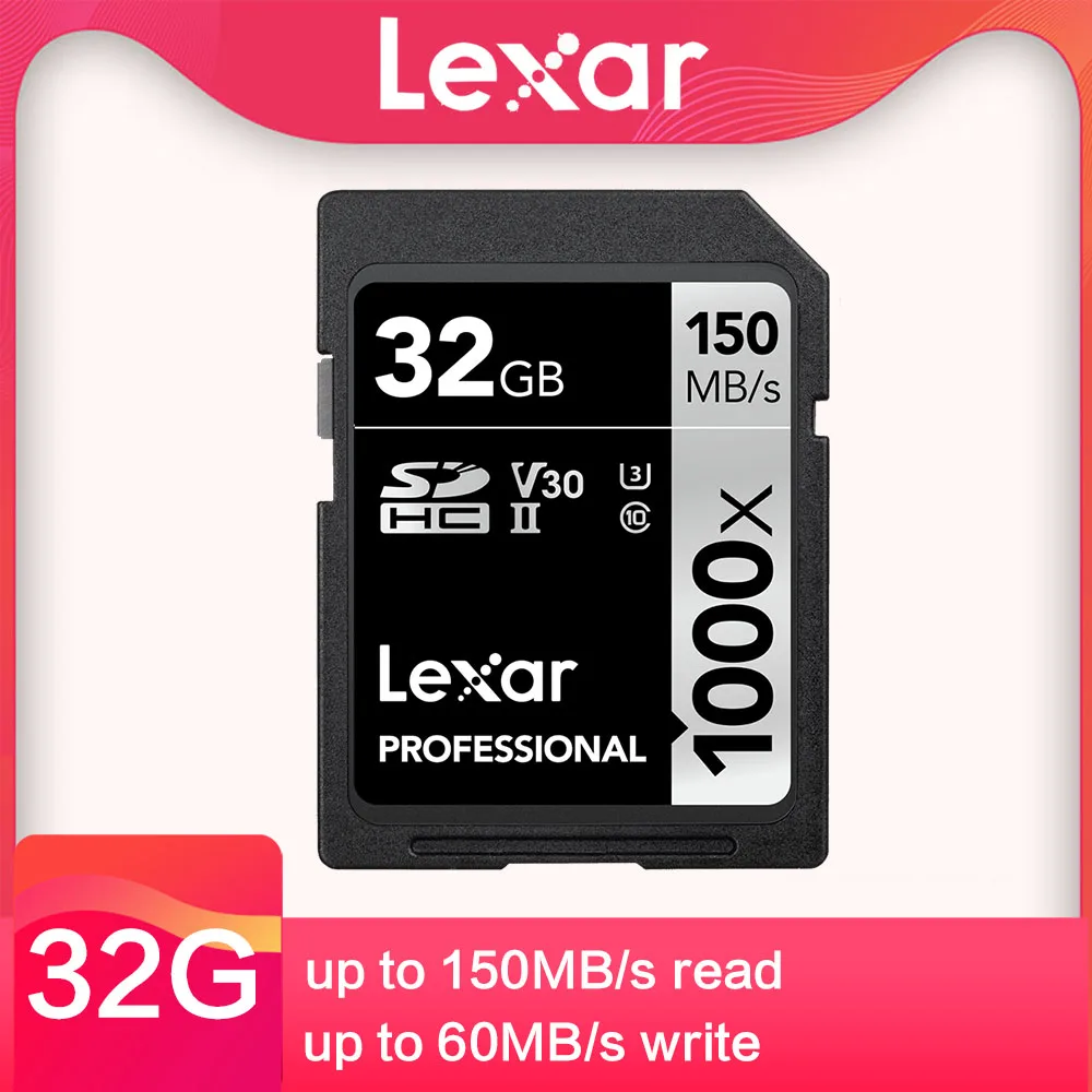 Lexar sd-карта 1000X150 Мб/с 32 Гб SDHC UHS-II U3 64 Гб 128 ГБ 256 ГБ SDXC SLR камера HD 4K micro одиночная карта памяти