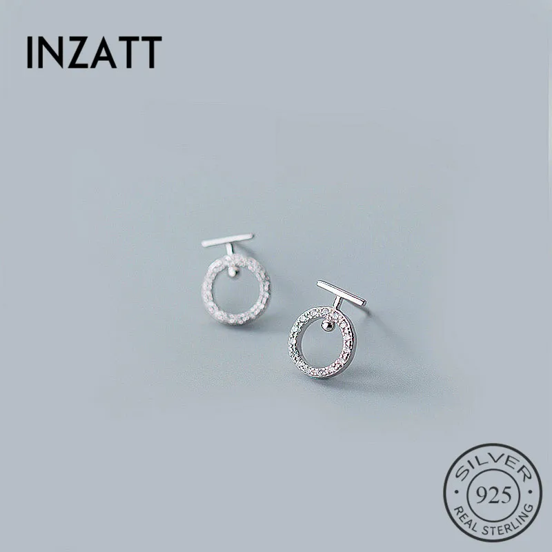 INZATT ПР геометрический круглые серьги циркон Роскошные минималистский