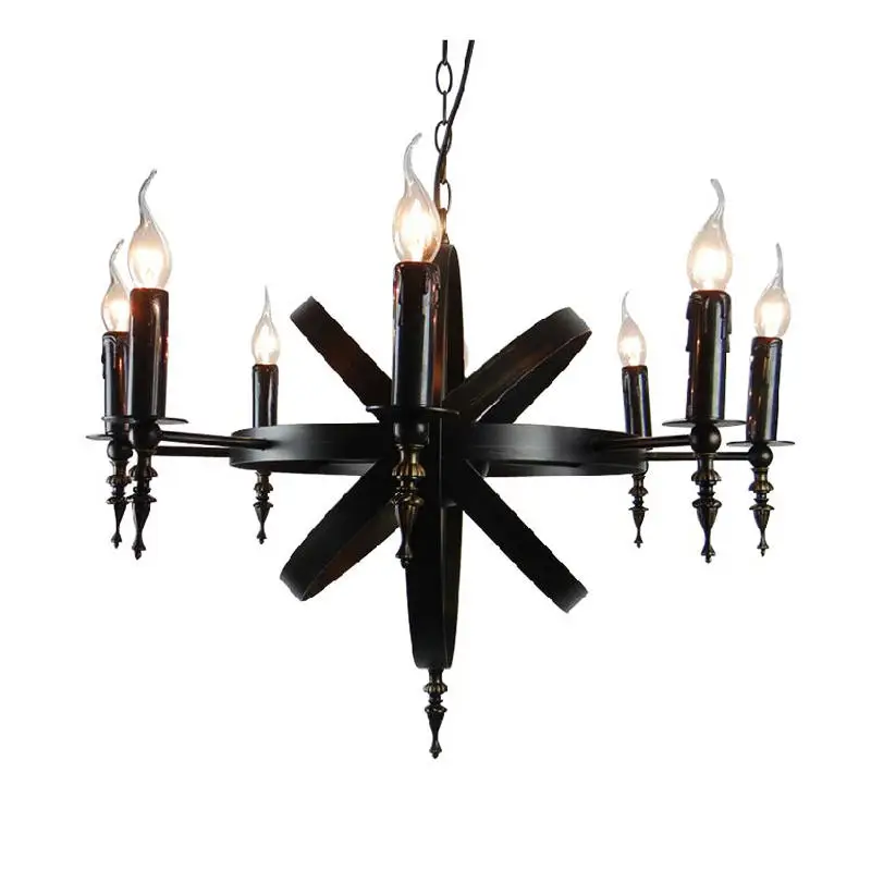 Кованые искусство черный цвет старинные кулон люстра украшение дома свет