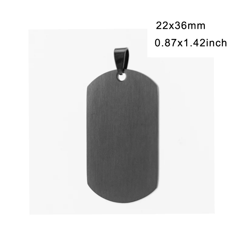 50 шт. матовая поверхность кулон кисть польский ремесел Мужская Dog tag 1,1x1,9 дюймов из нержавеющей стали подвески для мужчин теги - Окраска металла: 22x36 black