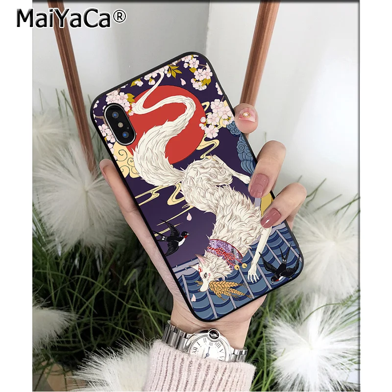 Мягкий силиконовый чехол для телефона MaiYaCa Japanese Art Fuji Mountain Wave из ТПУ iPhone 8 7 6 6S Plus X XS