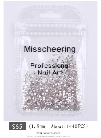 SS5 (White 1.8mm ) Высокий свет ААА Стразы Кристалл AB прозрачный SS3-SS40(1,3 мм-6,5 мм) не стразы с плоской задней стороной на горячей фиксации для ногтей 3D ногтей искусство драгоценные камни - Цвет: SS5 (White 1.8mm )