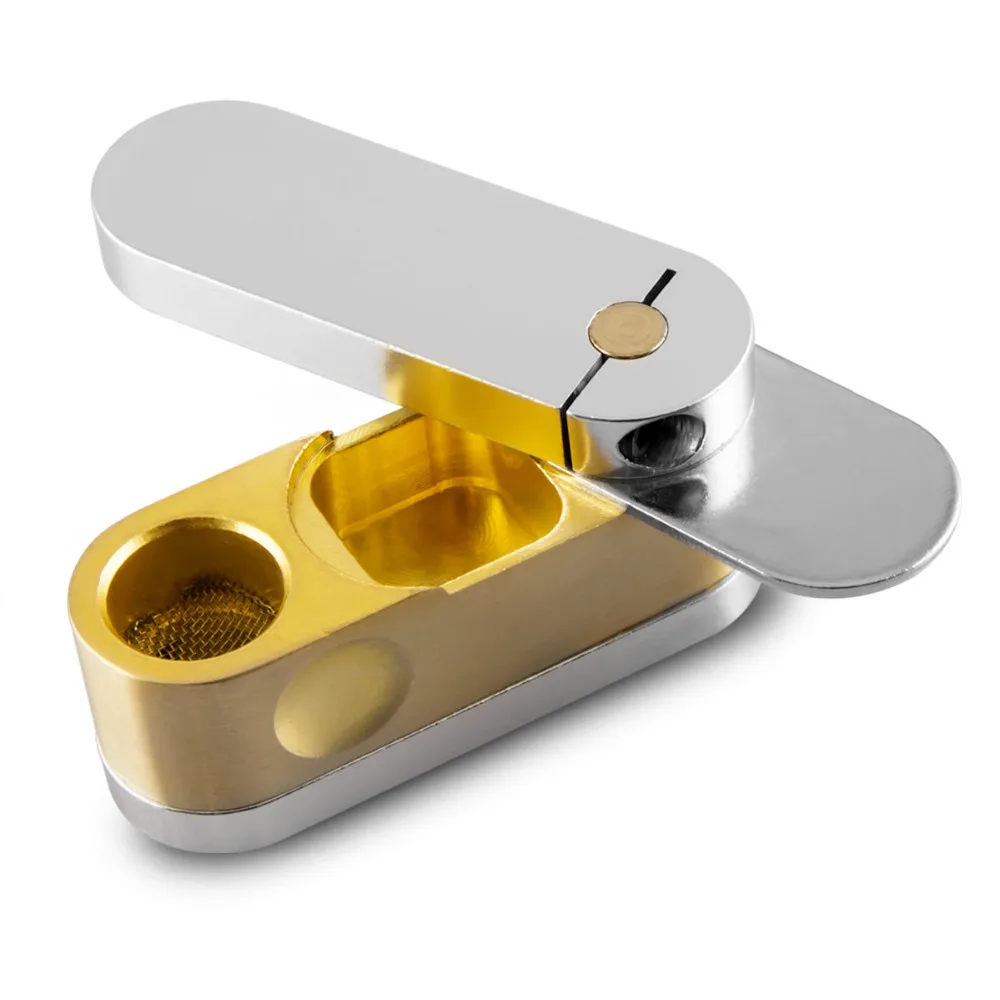 

Formax420 Metro Monkey Pipes Twister Pipe Brass and Chrome Pocket Hand Pipe Gold Mini Smoking Accessories Free Shipping