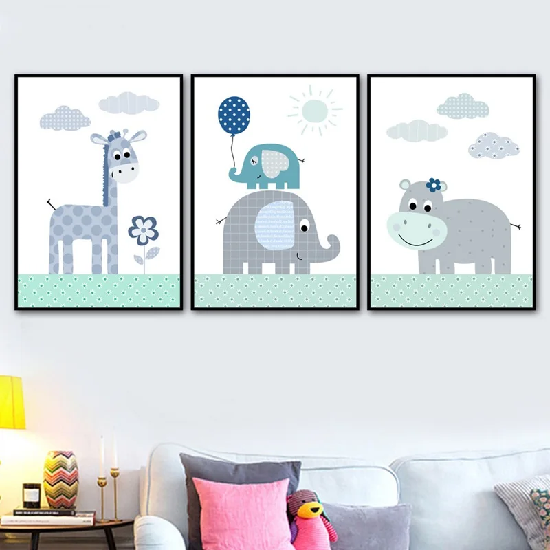 Картина с животными скандинавские рисунки креативное домашнее настенное