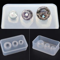 1pc transparent silicone mold resin decorative craft diy different sizes ball shape type epoxy resin molds for jewelry