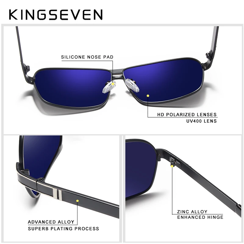 KINGSEVEN Polarized Sunglasses Men Driver Mirror Sun glasses Male Fishing Female Eyewear For N7855 | Аксессуары для одежды