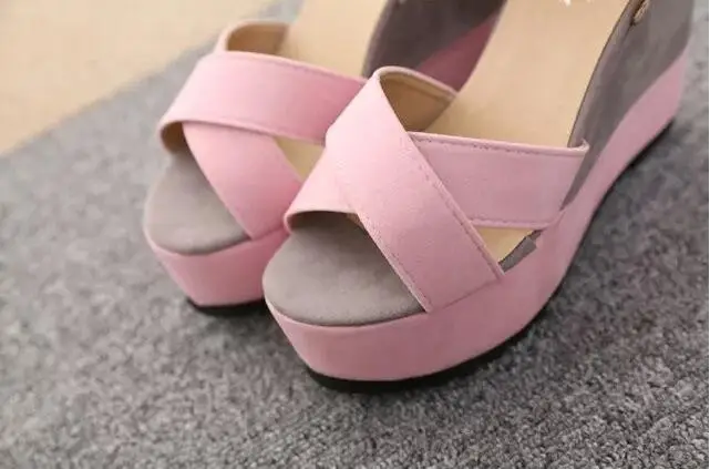 Женские нескользящие сандалии с открытым носком на платформе и высоком каблуке