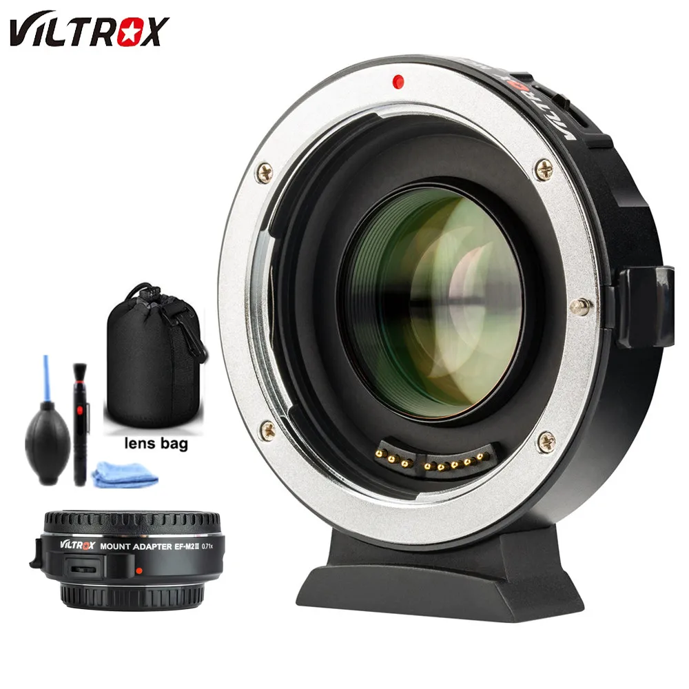 

Viltrox EF-M2 II AF Auto-focus EXIF 0.71X Reduce Speed Booster Lens Adapter Turbo for Canon EF lens to M43 Camera GH4 GH5 GF6