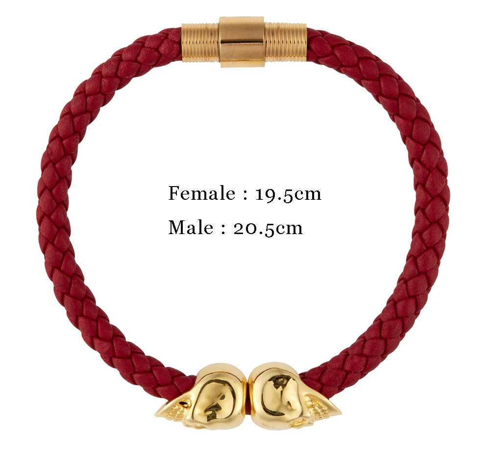 Модный красный плетеный браслет из натуральной кожи женский нержавеющей стали