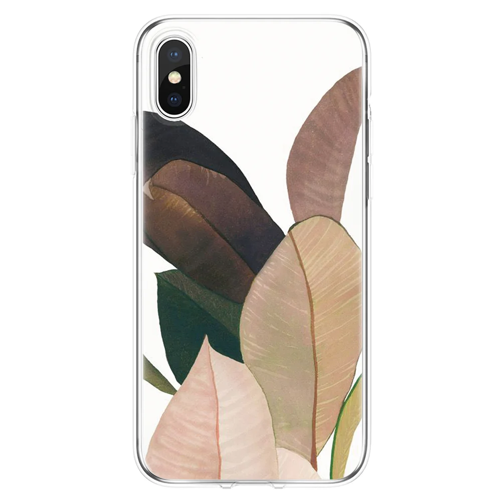Чехол с листьями для iPhone 6 S 8 7 Plus 10 X XS Max XR 5 SE ТПУ чехол Google Pixel XL 2 3 Oneplus 5T 6T