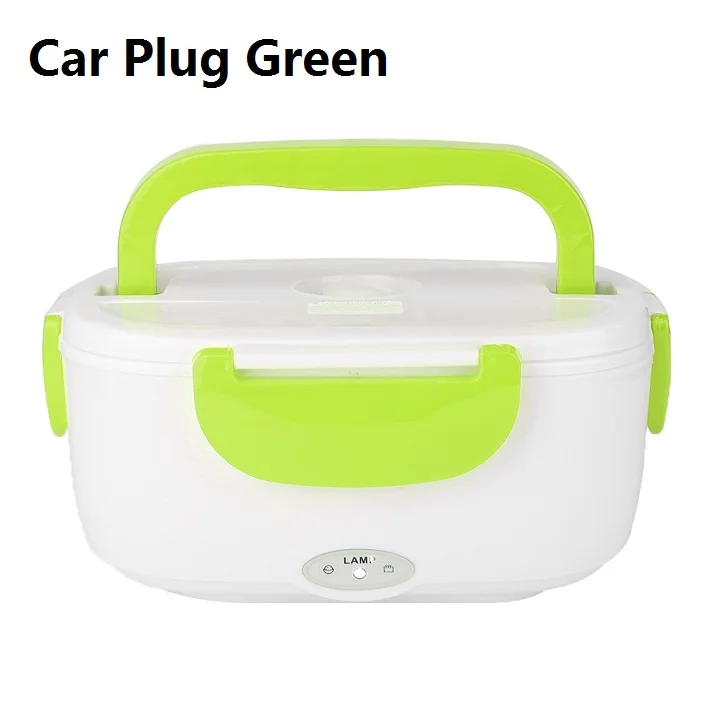 Car Plug Green 11 в/220 В/Автомобильная вилка, портативный Электрический нагревательный Ланч-бокс, контейнер для еды, подогреватель пищи, наборы посуды для домашнего автомобиля - Цвет: Car Plug Green