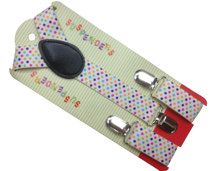 Бесплатная доставка новинка 2018 года модные разноцветные подтяжки в горошек для