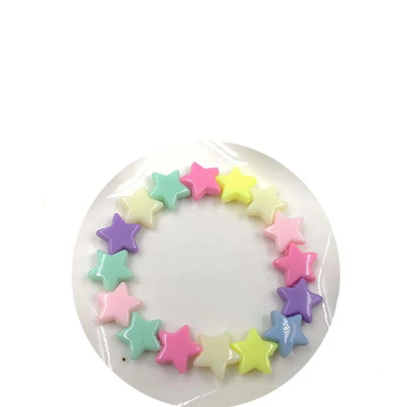 50pcs/pack Charms Beads Candy Color Star Shape Loose Spacer For Children Necklace Bracelet Jewelry Making Wholesale | Украшения и