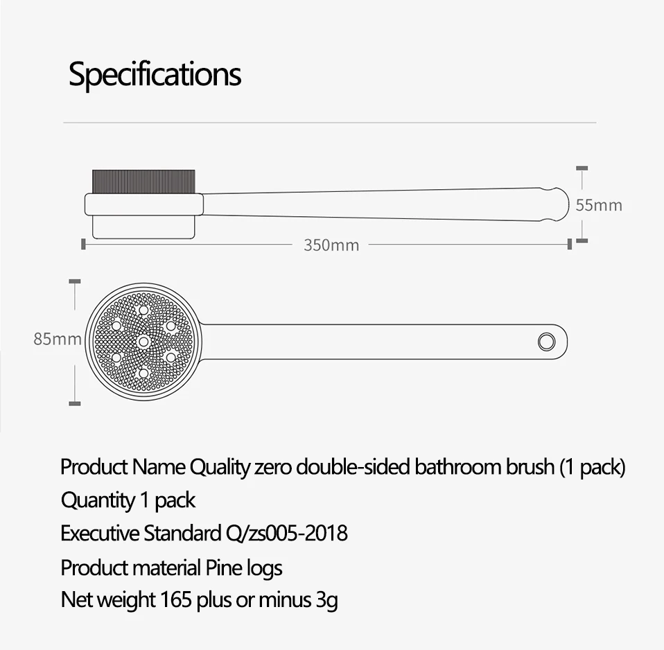 Xiaomi щетка для ванны, щетка для кожи тела, обе стороны, спа пемза, силиконовая Массажная длинная ручка, аксессуары для ванной комнаты