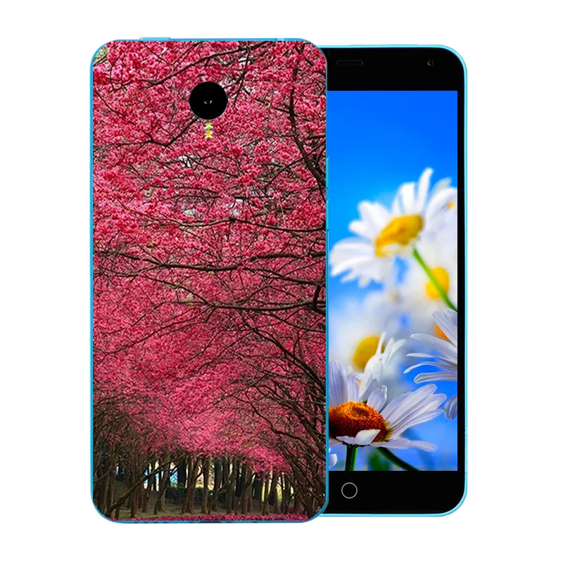 5.5 Inch for Meizu M1 Note Phone Cases Silicon Soft TPU NOTE Meilan 1 Blossom Pattern Matte Protect Back Cover |