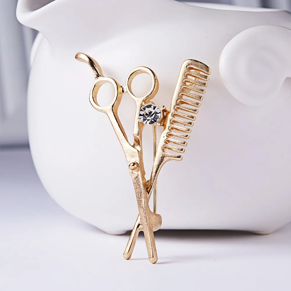 RINHOO Новый расческа Брошь Ножницы шляпа воротник зажимы Bijoux (украшения своими