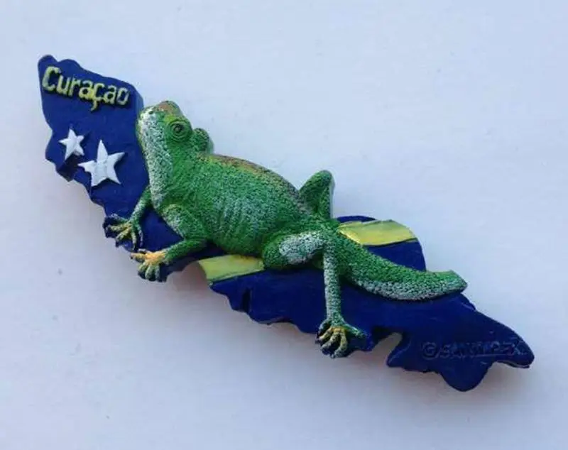 Нидерланды CURACAO остров ящерицы пейзаж 3D магнит на холодильник дорожные сувениры