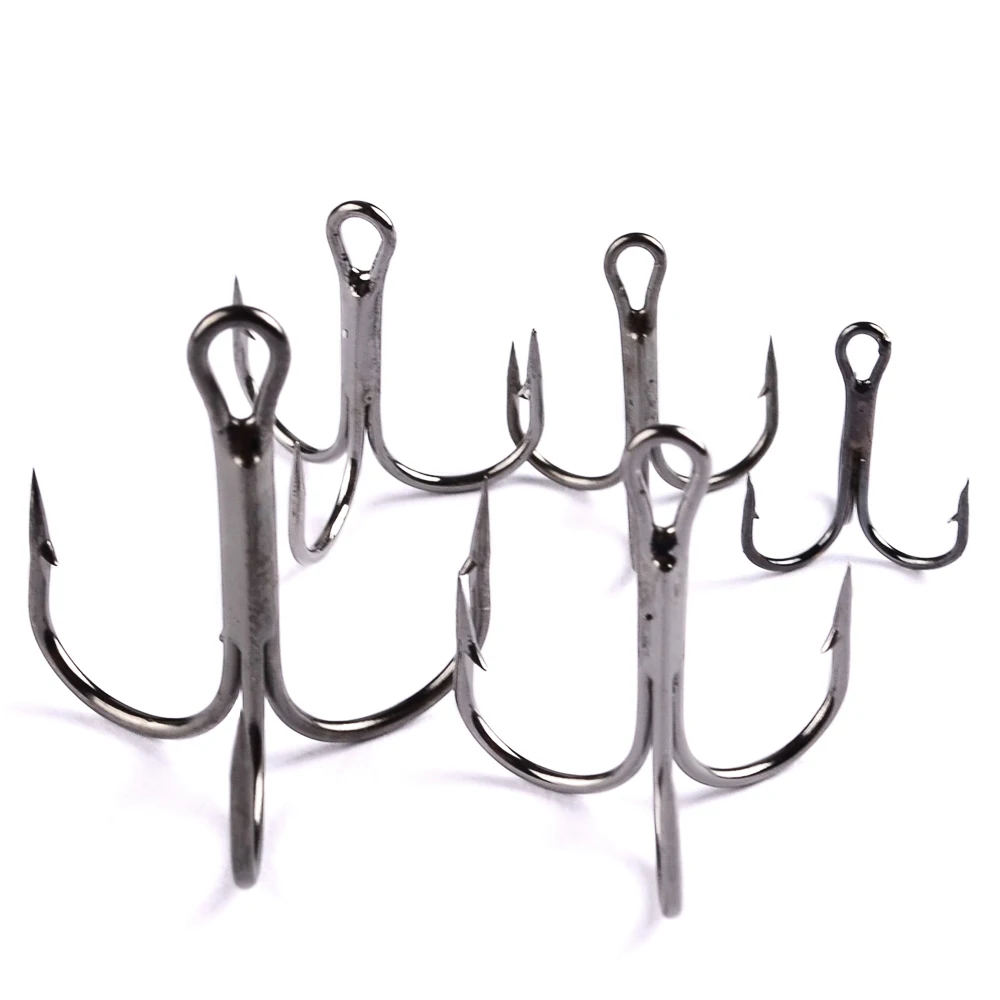 10pc/Box Fishing Hook Black Color 1/0#2/0#3/0# FishHook High Carbon Steel Treble Hooks Tackle | Спорт и развлечения