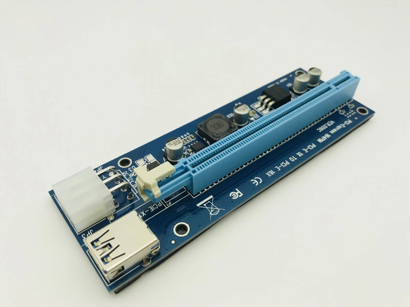 100 шт. 006c синий PCI E Riser Express 1X 4x 8x 16x расширитель USB 3 0 адаптера SATA 15pin для BTC Miner|Платы