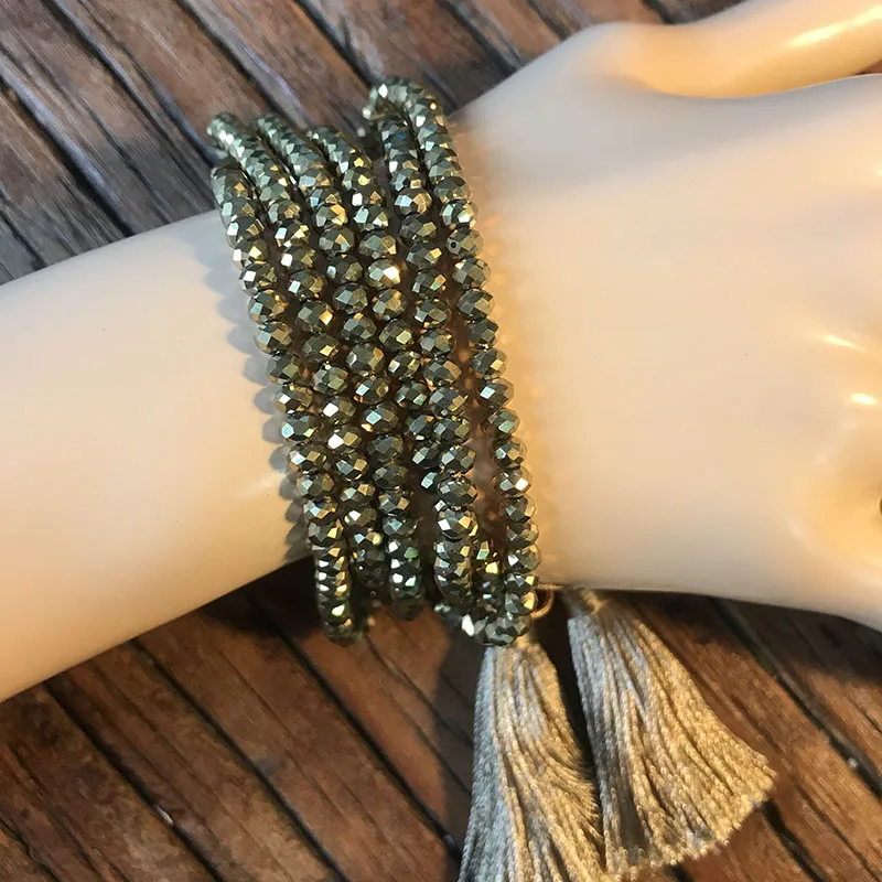 Rttooas Pulseras MIYUKI браслет с хрустальными бусинами панк для женщин и девочек модная