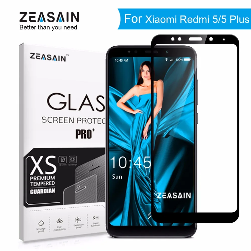 

Original ZEASAIN 9H 2.5D Full Cover Tempered Glass for Xiaomi Redmi 5 Plus Xiomi Redmi 5 Redmi5 Plus Screen Protector Glass Film