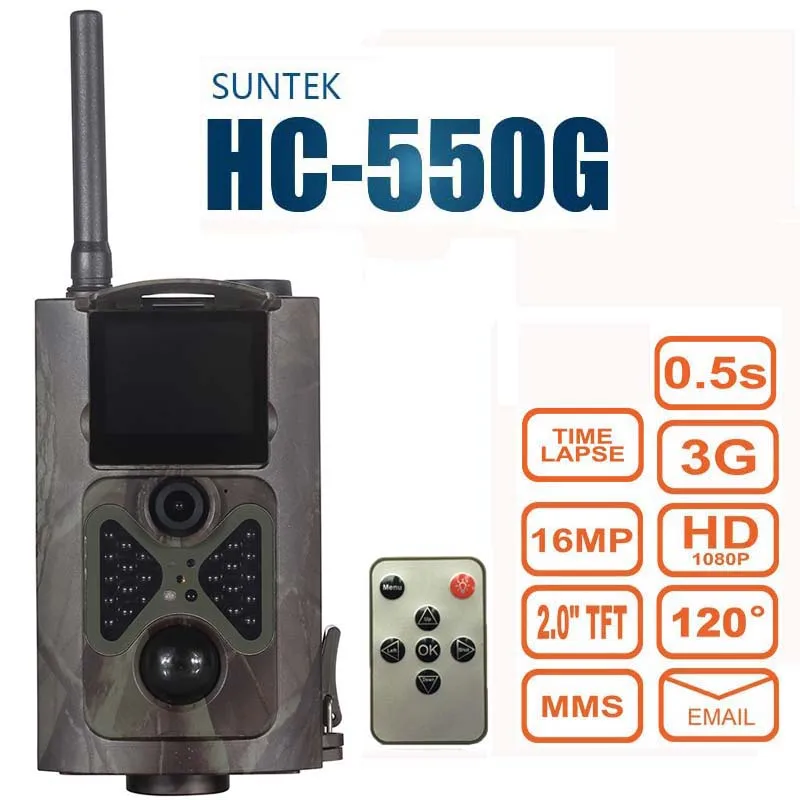 Suntek HC550G Hunting Camera 3G GPRS MMS SMTP/SMS 16MP 1080P 120 Degrees PIR 940NM Infrared Wildlife Trail | Спорт и развлечения