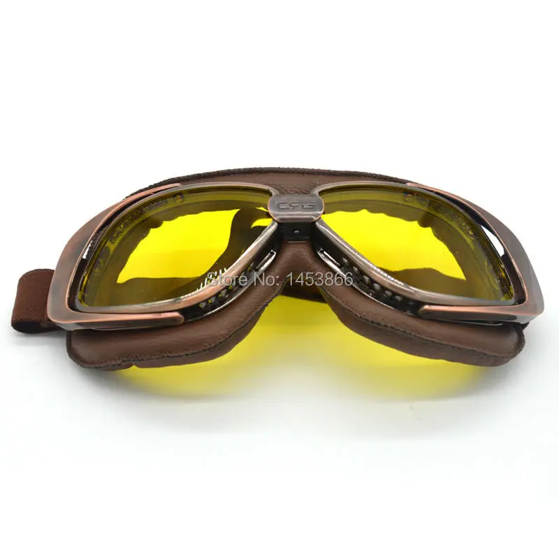 Винтажные кожаные очки для мотокросса медные кофейные в стиле стимпанк