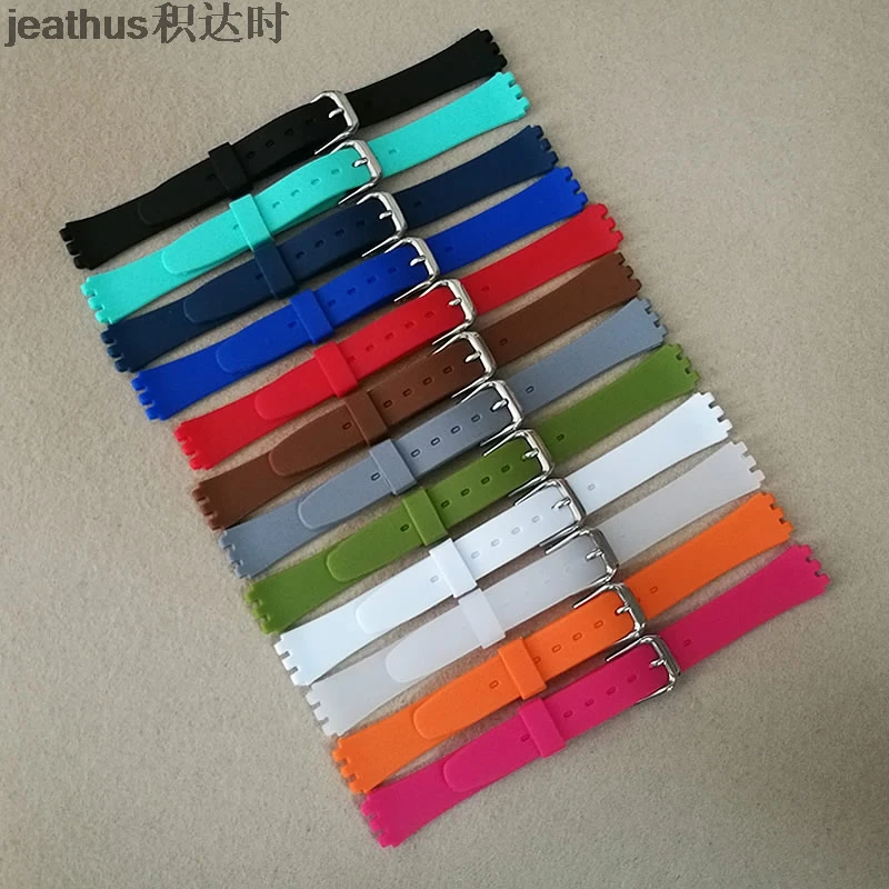 Ремешок для часов jeathus watcband из силиконовой резины 12 мм сменный ремешок с пряжкой