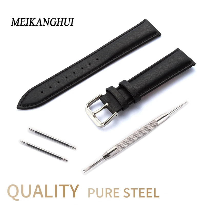 New design white Watches Band watch Accessories strap For Women 14 15 16 17 18 19 20 mm Leather watch band watch bracelet